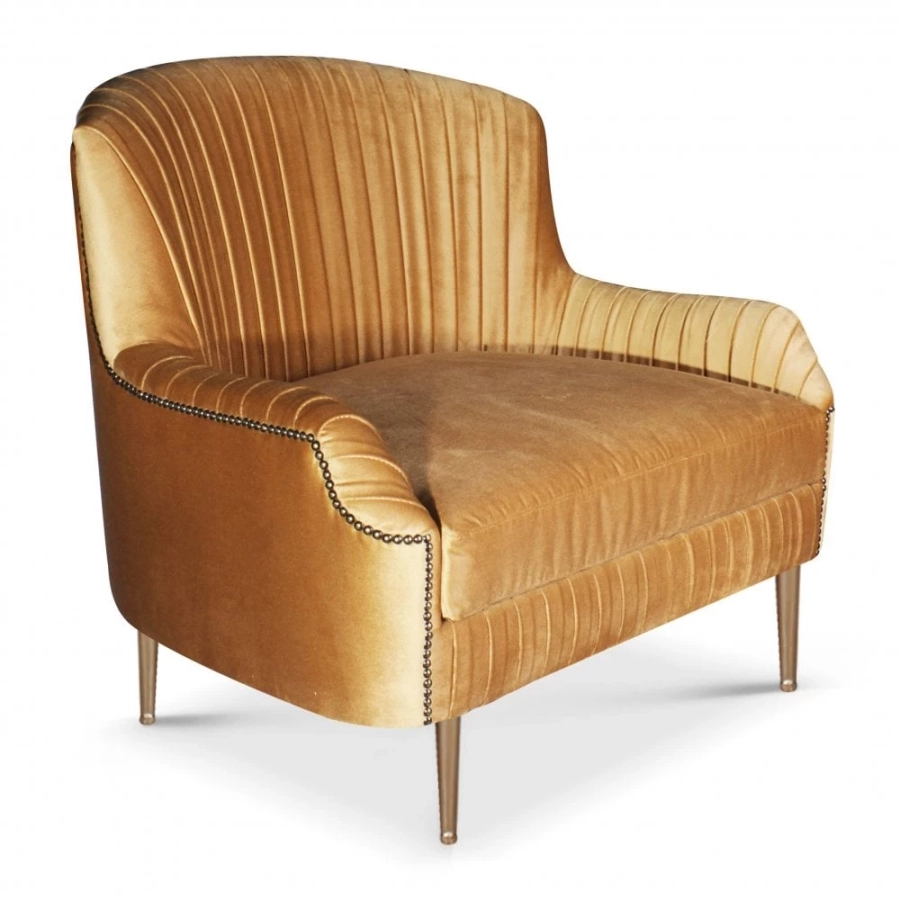 picture 1 Stylish armchair - brass legs - Ottiu