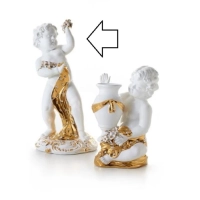 Zdjęcie Włoska barokowa figurka stojącego amorka wykonana z ceramiki - Ceramiche ML