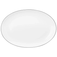 Picture Fuente ovalada de porcelana 35x24 cm con decoración borde negro - Seltmann Weiden