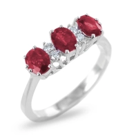 Picture Italian Trilogy ring with rubies and diamonds