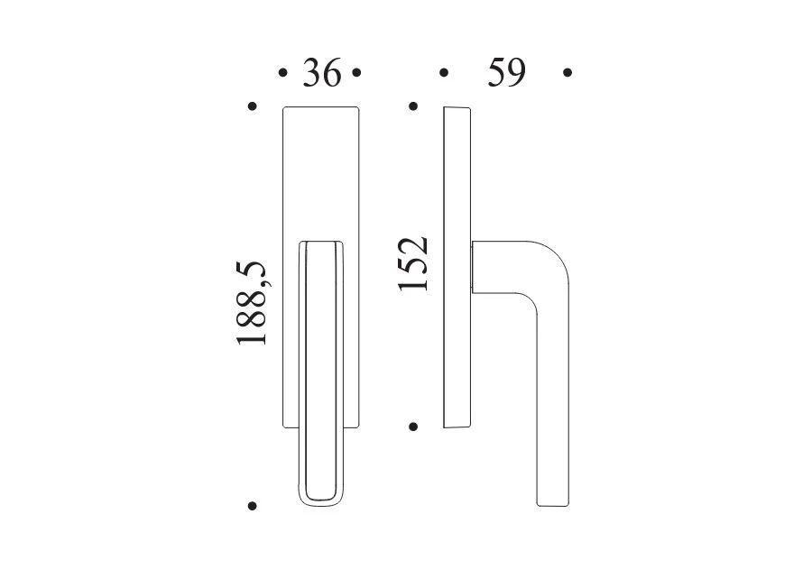 picture 3 Chrome-plated Tecno window handle