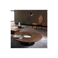 Bild Eleganter, runder Boden-Couchtisch aus Eichenholz - Bamax