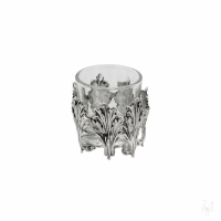 Picture Small silver salt container decorated with acanthus leaves - Zaramella Argenti