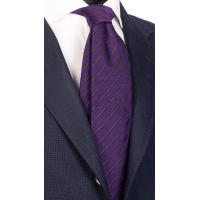 Picture Luxurious purple wool tie with delicate stripes