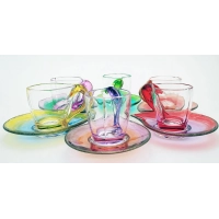 Picture Original set of 6 Shade Happy coffee cups and saucers