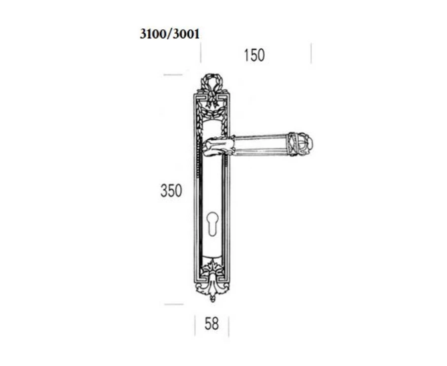 picture 2 Prestigioso tirador Versalles para puertas interiores