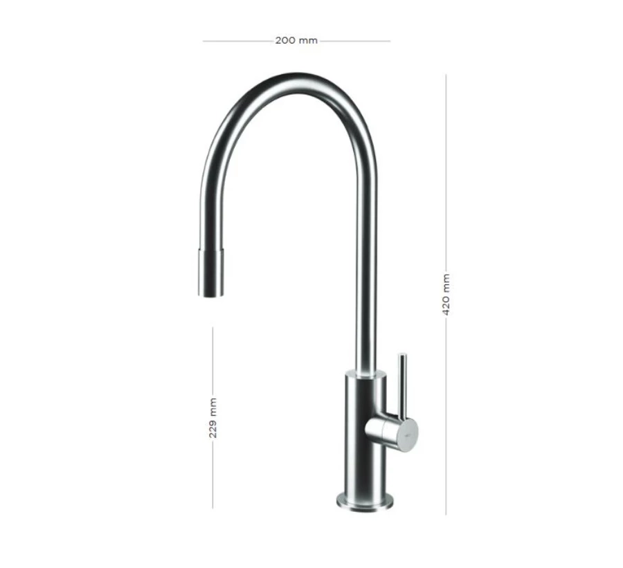 picture 2 A solid single-lever faucet with a pull-out spout