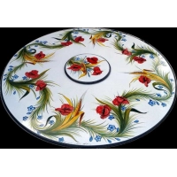 Picture Elegant garden countertop with a rotating center made of lava - Ceramiche Valchida