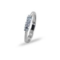 Picture Anillo italiano mediano Trilogy con diamantes en oro
