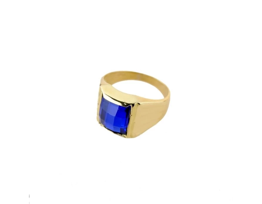 picture 1 Stylish men's ring with a faceted blue stone