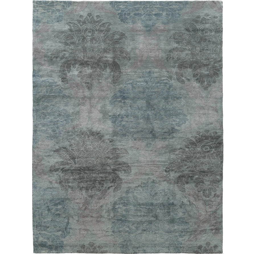 picture 1 Gray-blue carpet with a plant motif