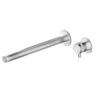 Picture Solid single-lever faucet and wall-mounted spout for the bathroom
