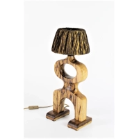 Picture Unique table lamp -FARO-, wood carving, bedside lamp, desk lamp, gift for home, modern art, mood light