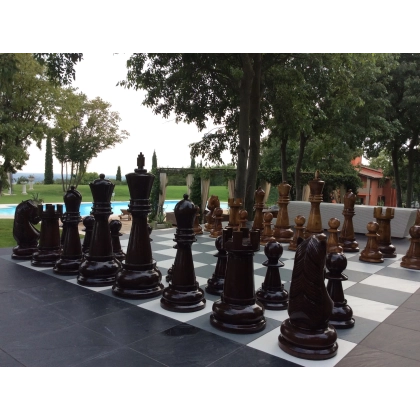 Zdjęcie Ogromne szachy z naturalnego drewna do ogrodu - Giant Chess