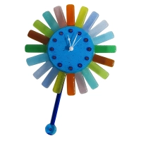 Picture Sun wall clock in light blue