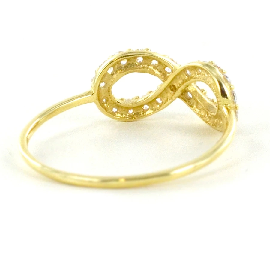 picture 4 Gold ring with openwork infinity and white zircons