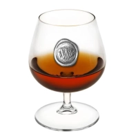 Picture Glass brandy glass with engraving - h. 12.5 cm, 410 ml