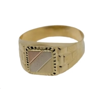 Picture Beautiful men's square ring with a dial in a box