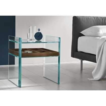 Zdjęcie Wielofunkcyjny stolik nocny z przezroczystego szkła - Tonelli Design