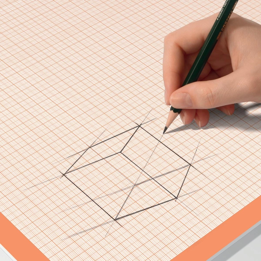 picture 4 Paper pad with orange graph sheets - Sigel