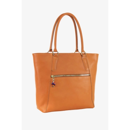 Zdjęcie Pomarańczowa torba shopper wykonana z włoskiej skóry - Terrida