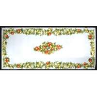 Picture Encimera de jardín rectangular de lava decorada con motivos frutales – Ceramiche Valchida