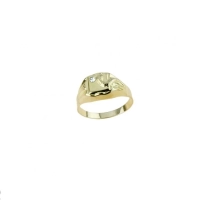 Picture Stylish men's ring with a shield with a snake and zircon