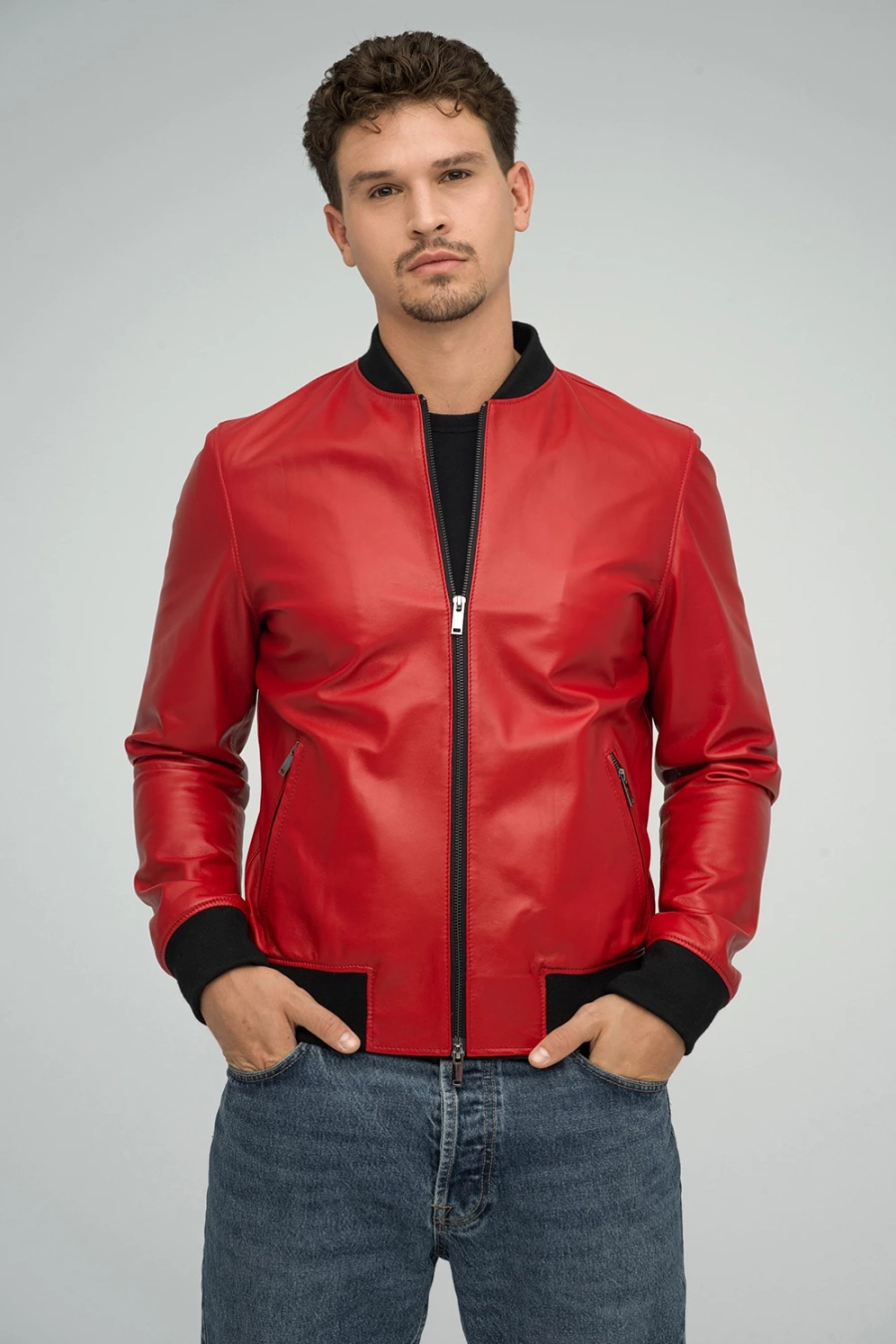 picture 1 Men's leather jacket in an original shade
