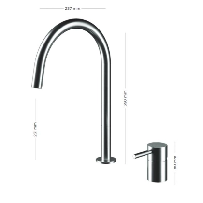 Picture Made in Italy - stainless steel two-hole tap for the kitchen