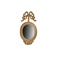 Picture Oval antique mirror with carved frame
