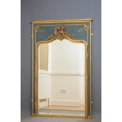 Zdjęcie XIX-wieczne eleganckie lustro stojące lub wiszące w stylu francuskim - antyk