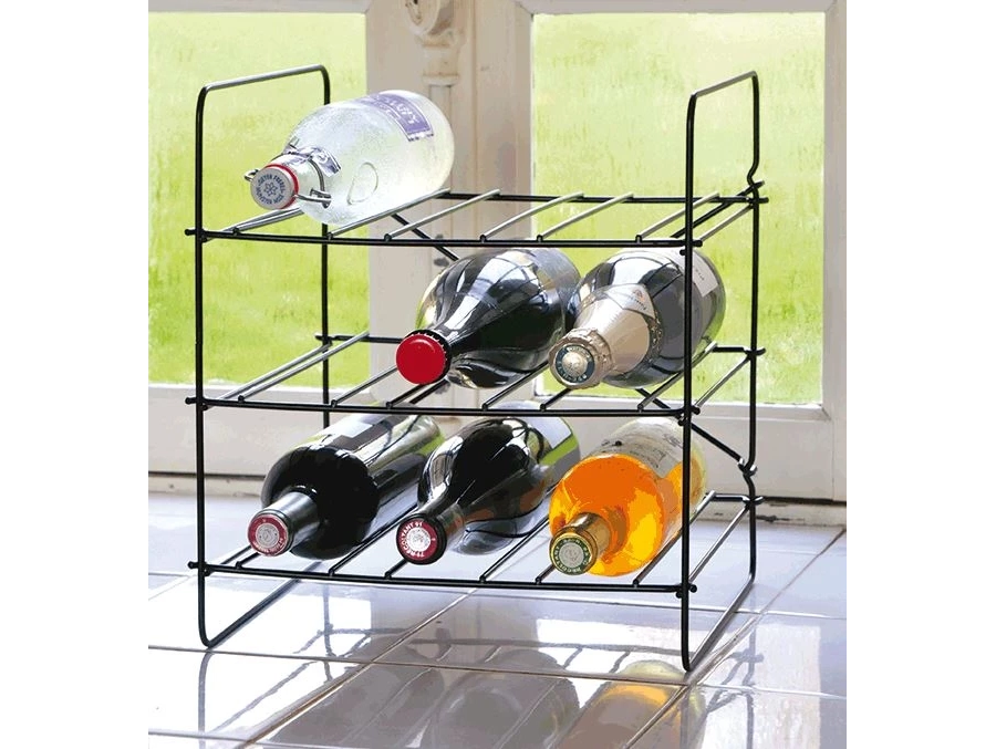 picture 1 Discreto estante metálico para 9 botellas de vino