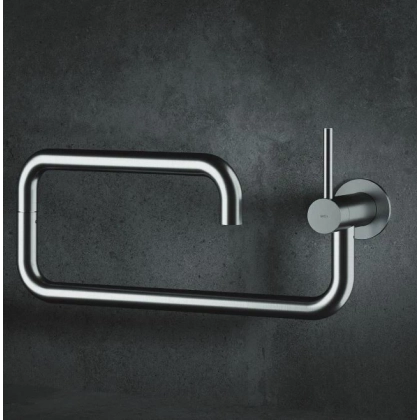 Picture Wall-mounted faucet with concealed valve for a minimalist kitchen