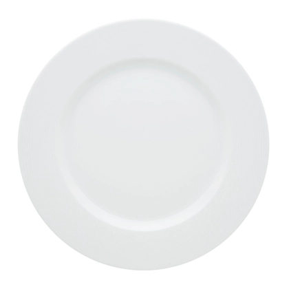Zdjęcie Klasyczny porcelanowy talerz obiadowy Spirit White z kolekcji z zakrzywionymi płynącymi liniami - Vista Alegre