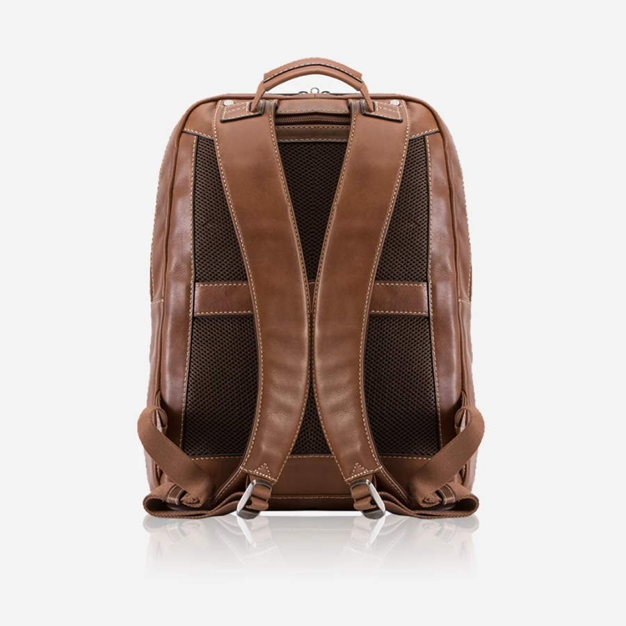 picture 3 Compact brown leather laptop backpack