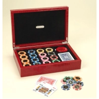 Picture An unusual poker set in a red case