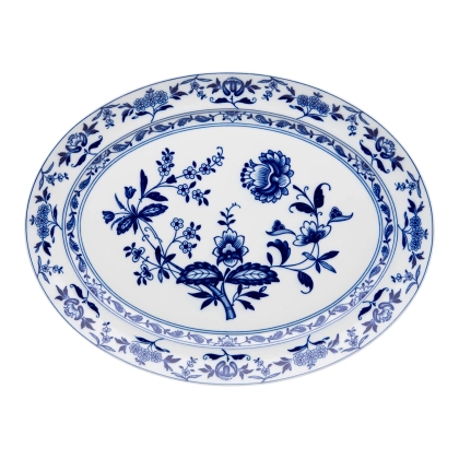 Zdjęcie Mały owalny talerz z porcelany Margão inspirowany klasyczną porcelaną „India Company” - Vista Alegre