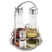 Picture A prestigious set of table-top dispensers for salt, pepper, vinegar and olive oil