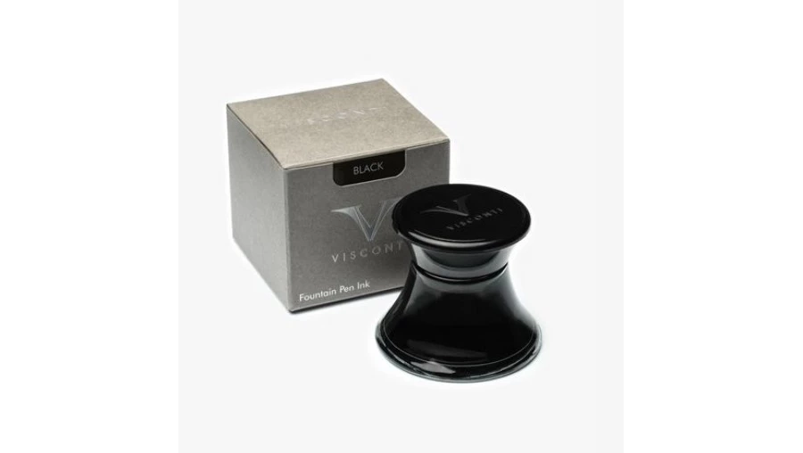 picture 1 Tintero Visconti de cristal negro