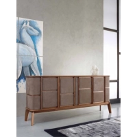 Picture Office cabinet in solid walnut - Italian furniture 113x248x50cm - Ulivi Salotti