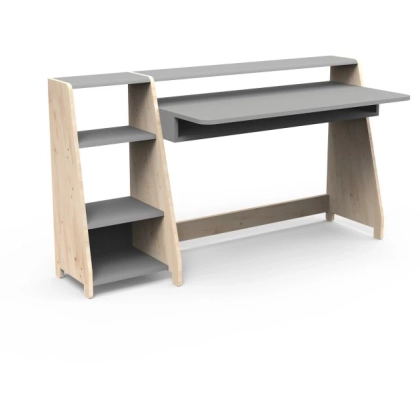 Picture Large desk with shelves - solid wood ASYMETRY - MONTESSORI - Mathy by Bols