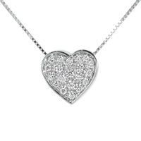 Picture Italian necklace with a heart-shaped pendant with diamonds