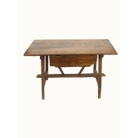 Picture Poplar coffee table with drawer from the 19th century