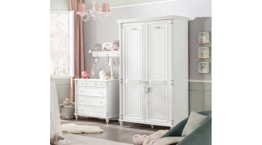 picture 3 Youthful, white two-door wardrobe - Cilek