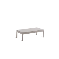 Bild Ein einzigartiger rechteckiger Couchtisch aus Aluminium in taubengrauer Farbe