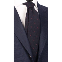 Picture Prestigious wool and silk tie with burgundy dots
