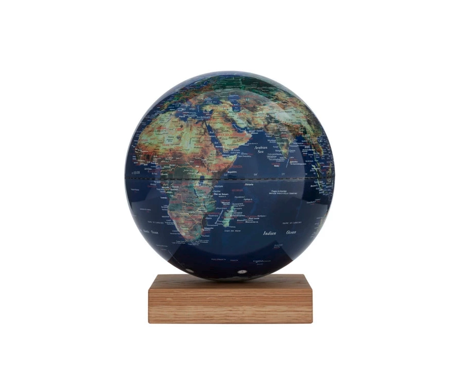 picture 1 Elegante globo terráqueo con base de roble