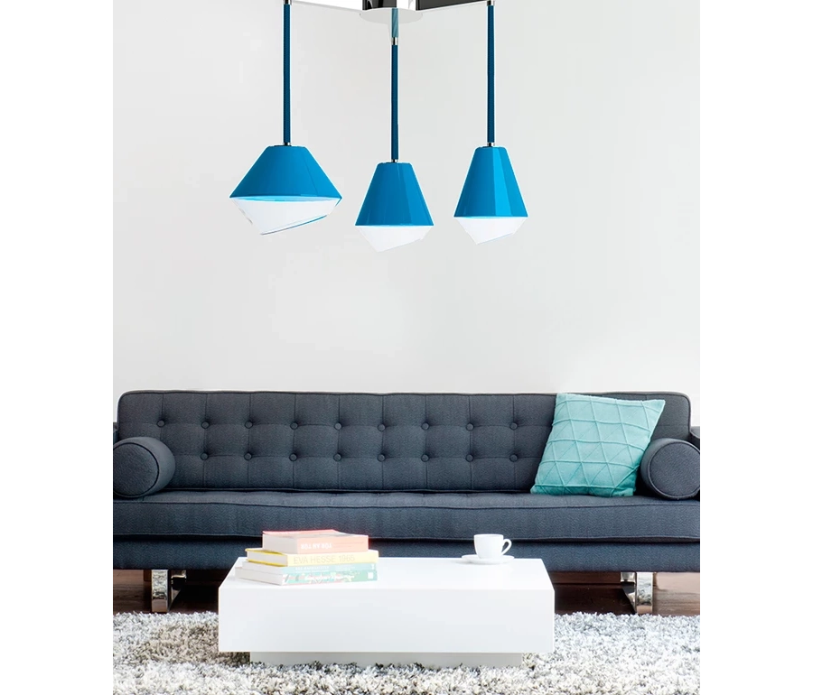 picture 1 A three-armed, unique Tribeca hanging lamp