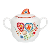 Zdjęcie Porcelanowa cukiernica Vila Verde z ozdobnym motywem nawiązującym do walentynkowych chusteczek Vila Verde - Vista Alegre