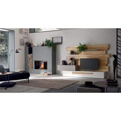Picture Modern chest of drawers with shelf and designer wall mural - Maronese Acf